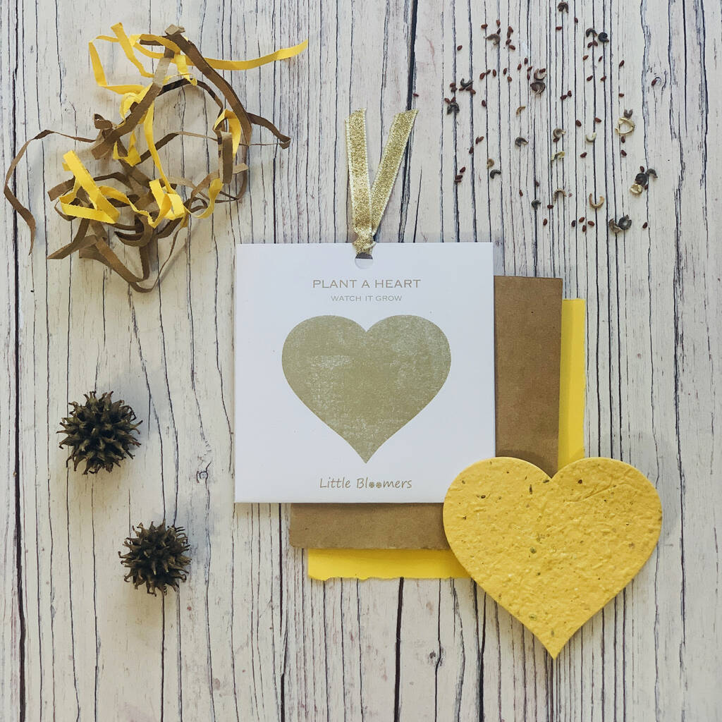 Plantable Seed Paper Card - Gold Heart - The Rosy Robin Company