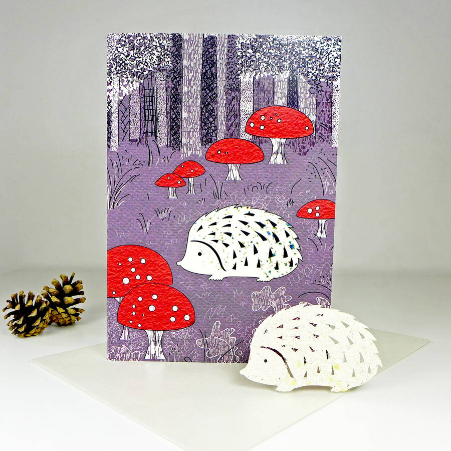 Plantable Seed Paper Card - Hedgehog - The Rosy Robin Company