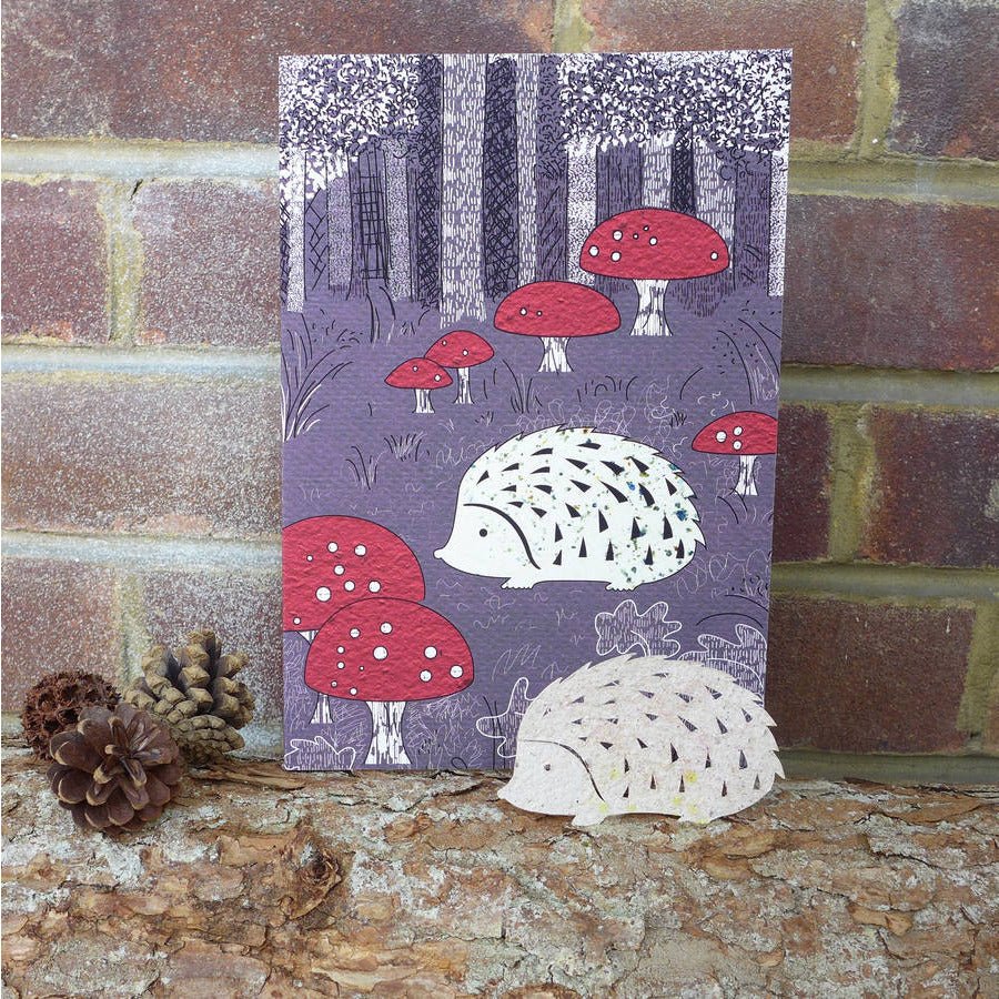Plantable Seed Paper Card - Hedgehog - The Rosy Robin Company