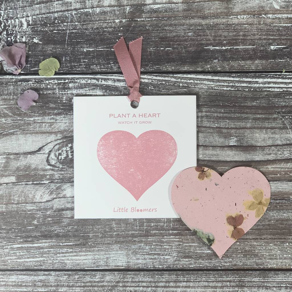 Plantable Seed Paper Card - Pink Heart - The Rosy Robin Company