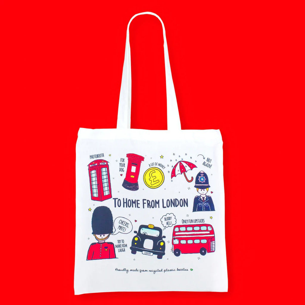 Recycled Eco Tote Bag - British Icons - The Rosy Robin Company