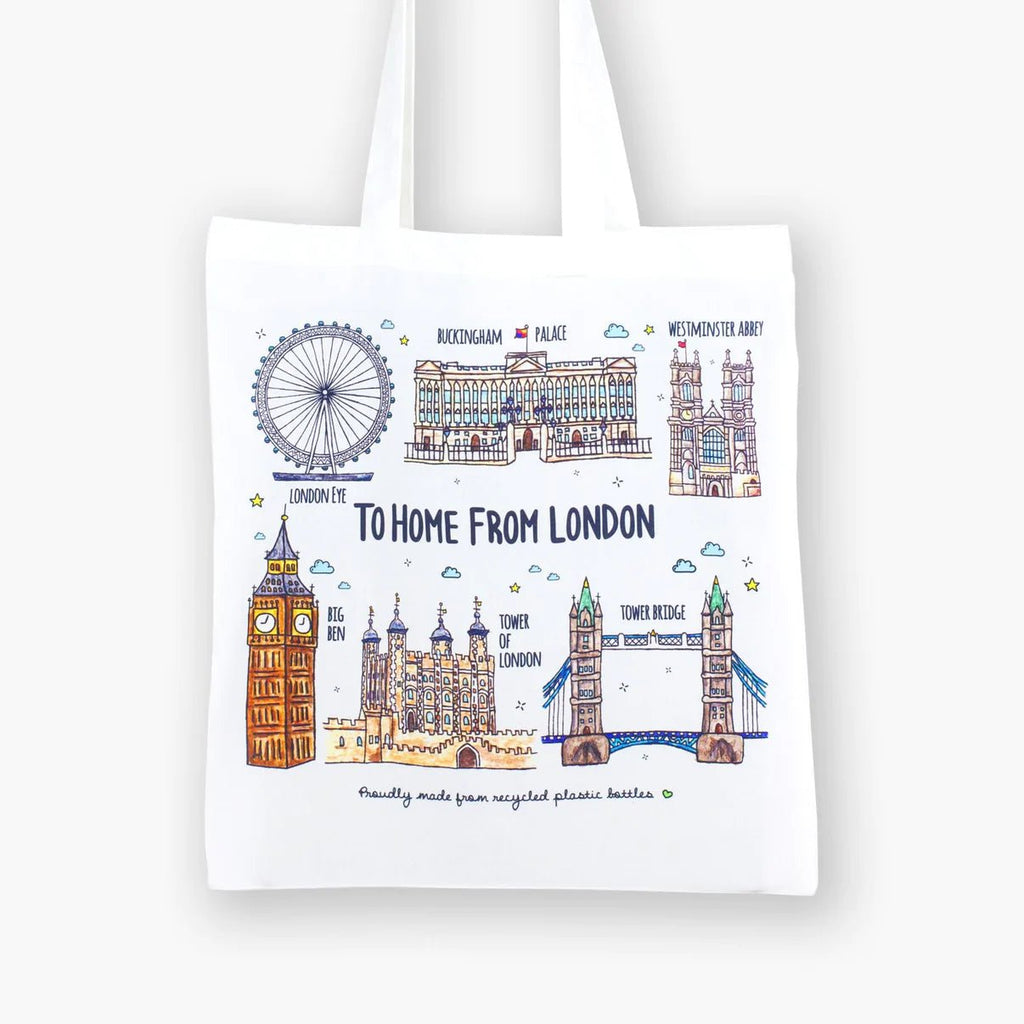 Recycled Eco Tote Bag - London Landmarks - The Rosy Robin Company