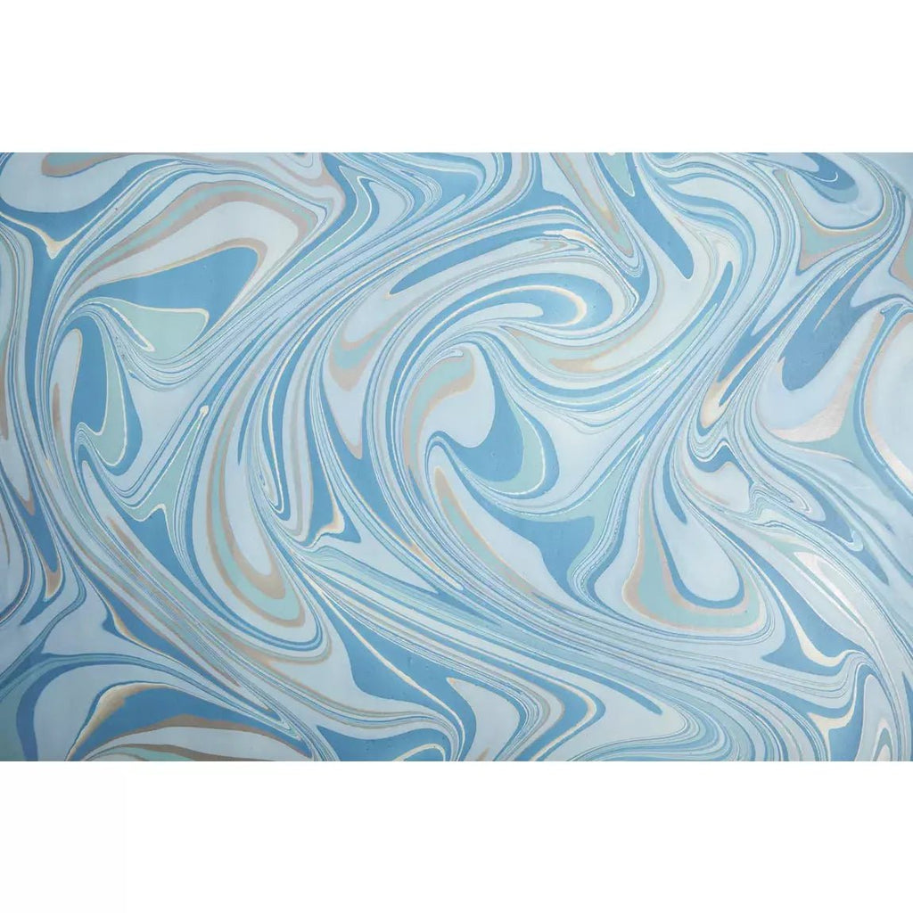 Recycled Gift Wrapping Paper - Hand Marbled Ocean Waves - The Rosy Robin Company