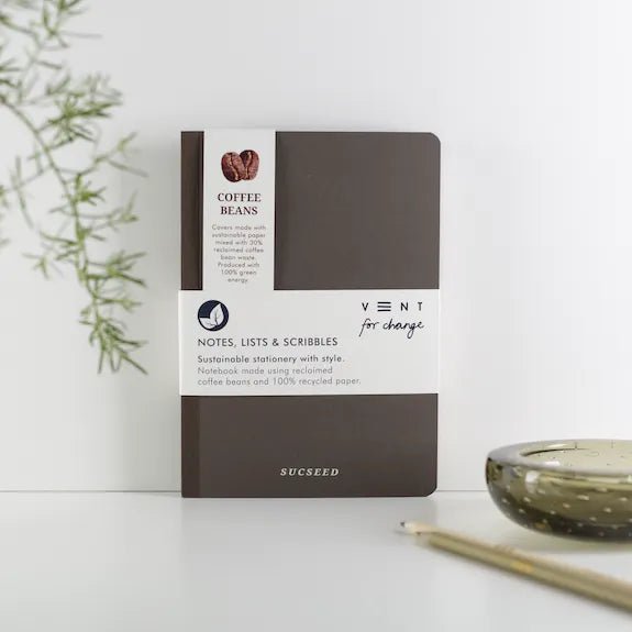 Recycled SUCSEED A5 Notebook - Coffee Beans - The Rosy Robin Company