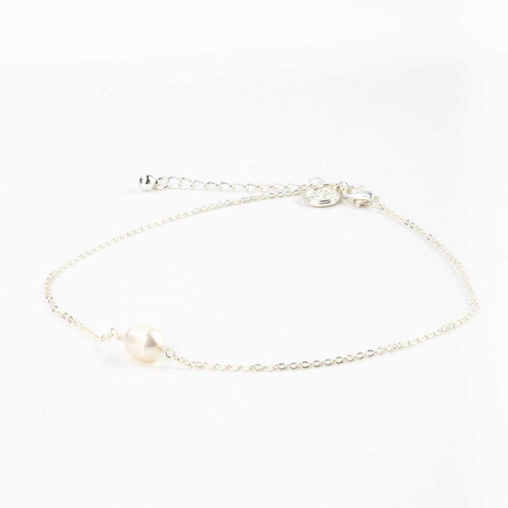 Anklet - Ana Freshwater Pearl (Silver) - The Rosy Robin Company