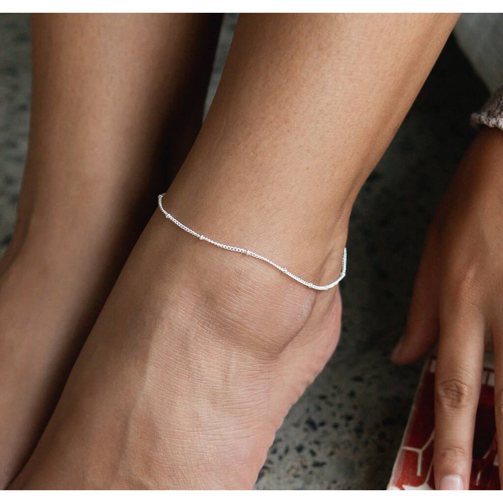 Anklet - Lovina Bobble (Silver) - The Rosy Robin Company