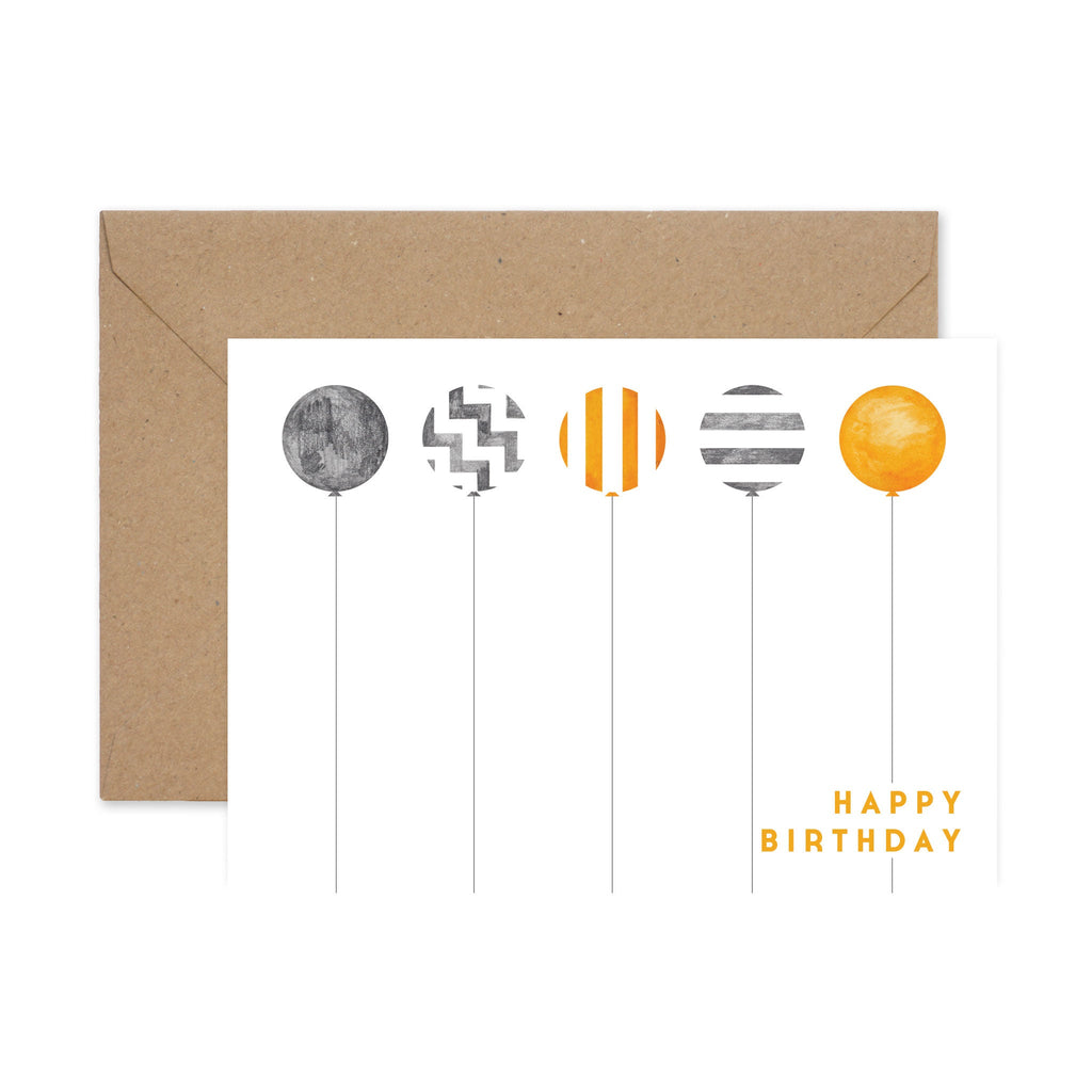 Birthday Card - Balloons - The Rosy Robin Company