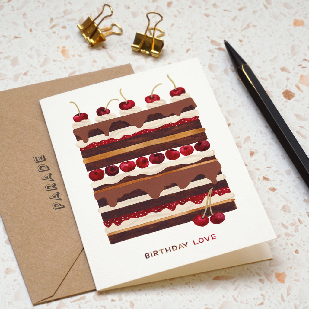 Birthday Card - Chocolate Birthday Cake - The Rosy Robin Company