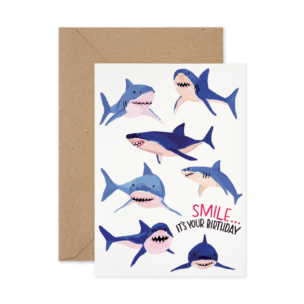 Birthday Card - Sharks - The Rosy Robin Company