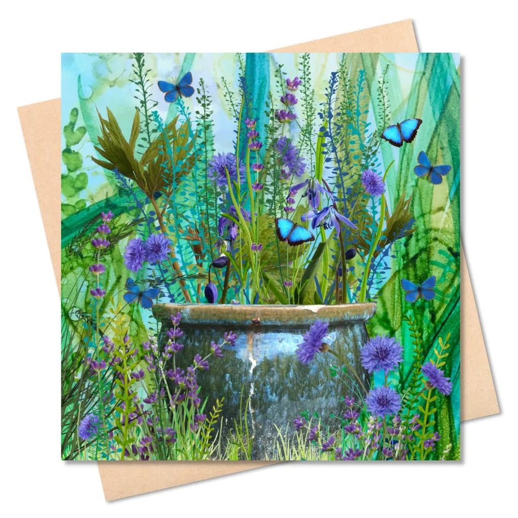 Blank Greetings Card - Wild Blues & Greens - The Rosy Robin Company