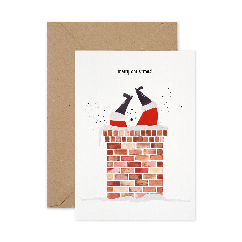 Christmas Card - Santa Chimney - The Rosy Robin Company