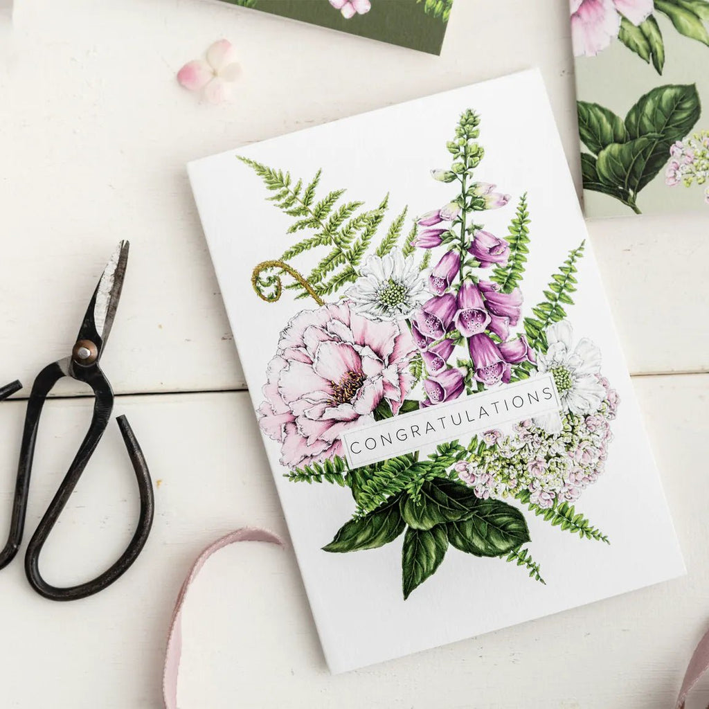 Congratulations Card - Summer Garden Collection - The Rosy Robin Company