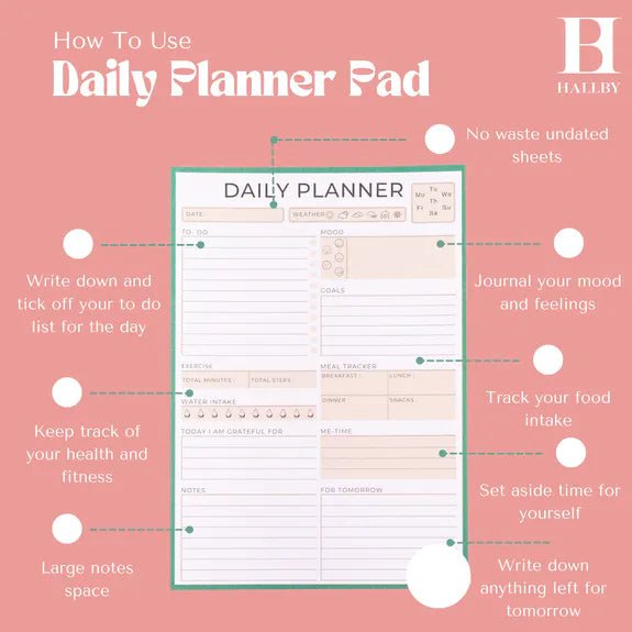 Daily Planner Pad A5 - The Rosy Robin Company