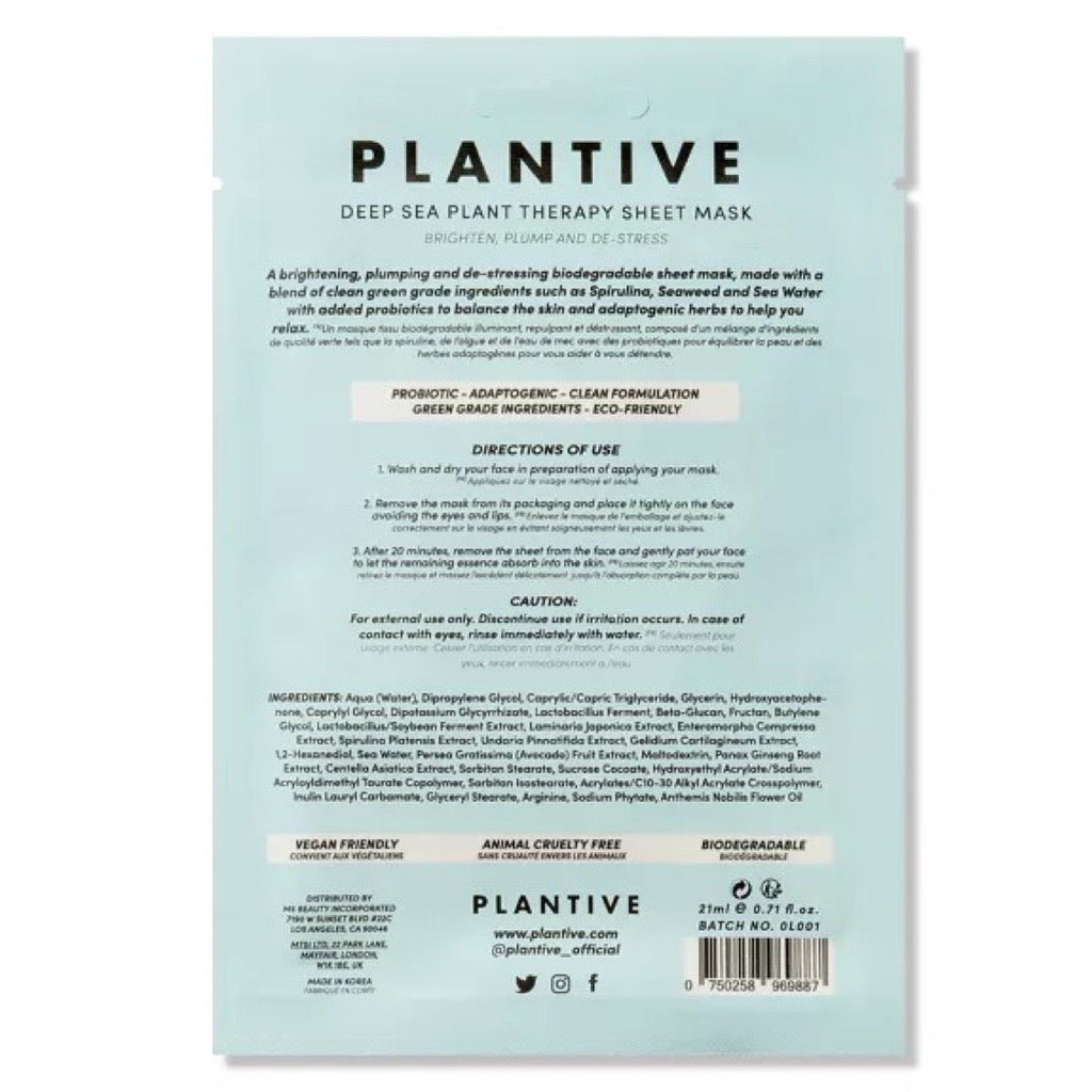 Deep Sea Plantive Face Mask - Vegan - The Rosy Robin Company