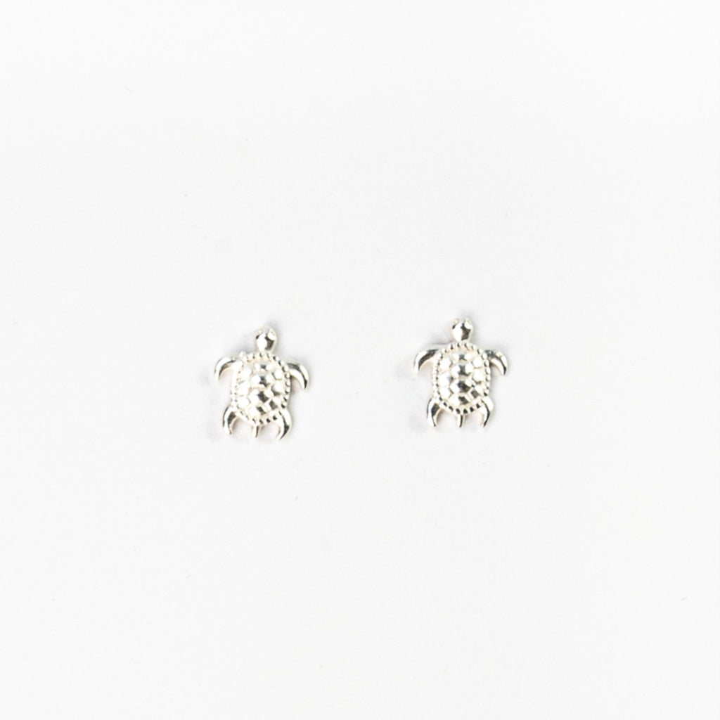 Earrings - Turtle Studs (Silver Pair) - The Rosy Robin Company