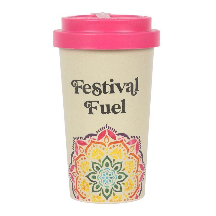Eco Bamboo Travel Mug 400ml - Festival Fuel - The Rosy Robin Company