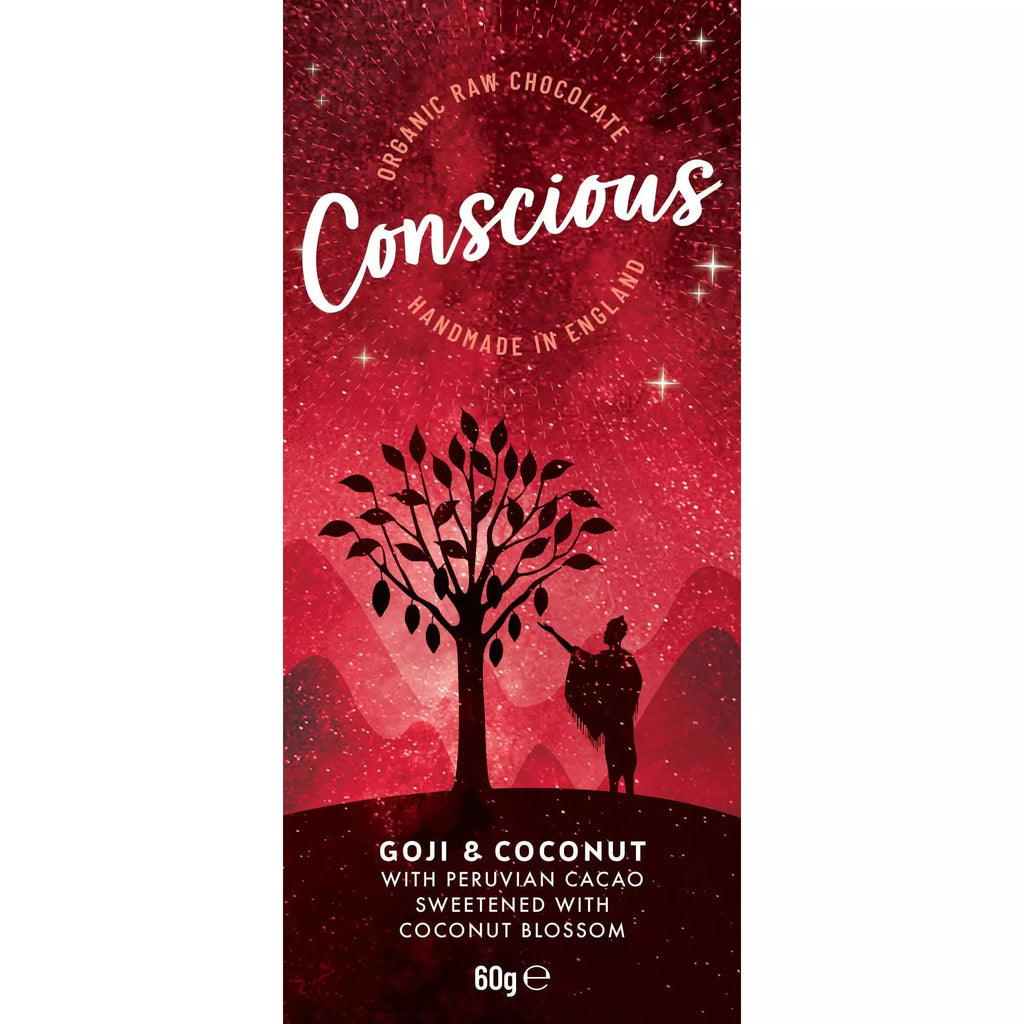 Goji and Coconut Chocolate Bar - Vegan 60g - The Rosy Robin Company