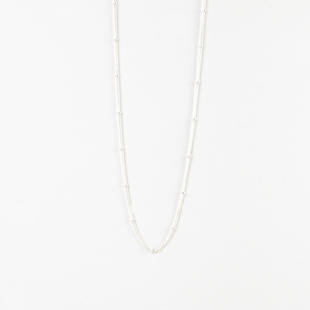 Ethical silver chain necklace with silver beads
