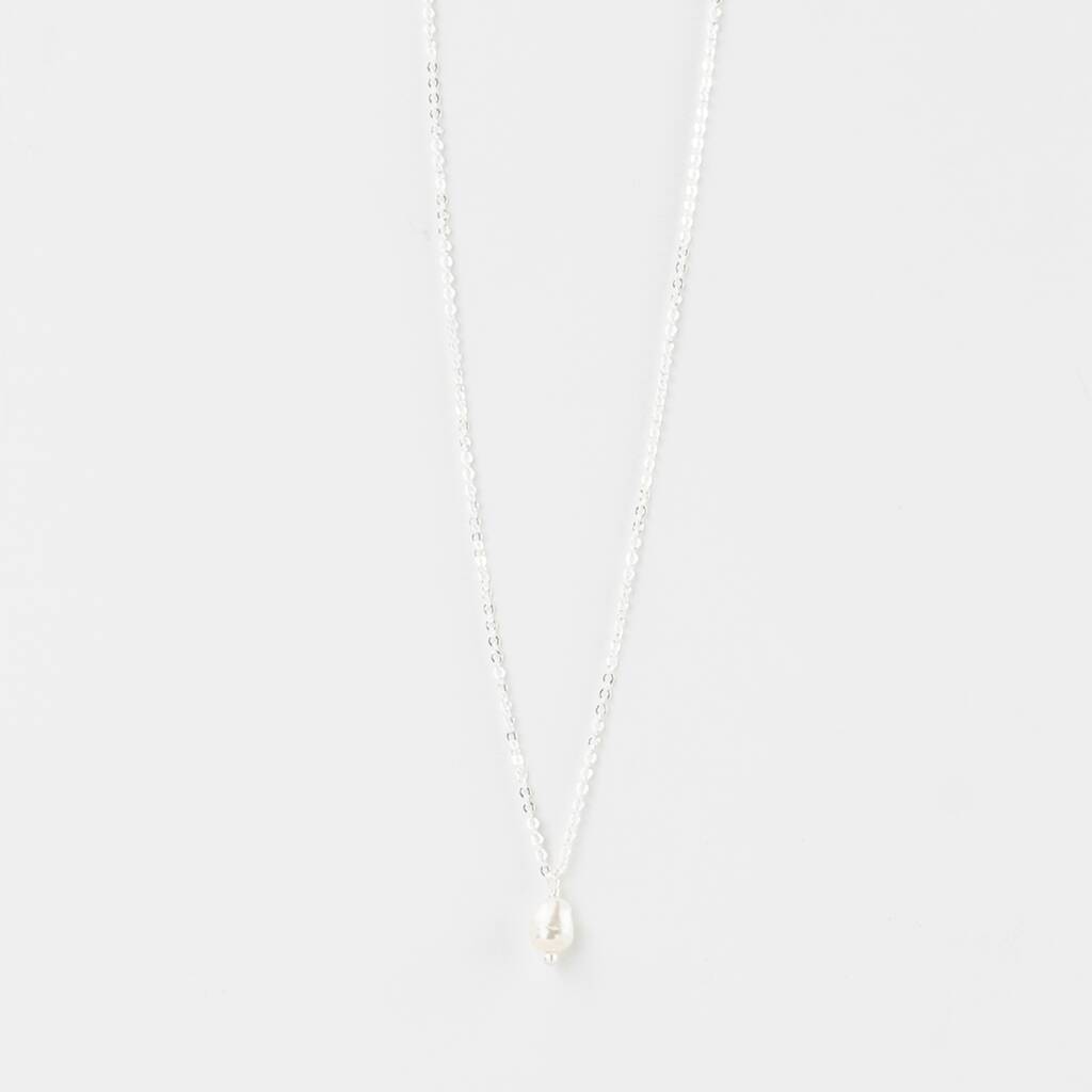 Necklace - Asri Pearl Drop (Silver) - The Rosy Robin Company