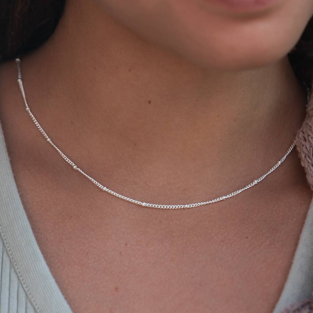 Necklace - Lovina Bobble (Silver) - The Rosy Robin Company