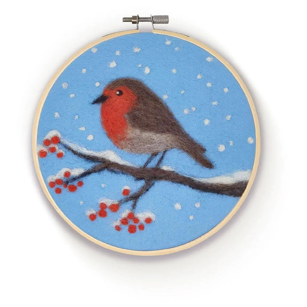 Needle Felting Kit - Robin in a Hoop - The Rosy Robin Company