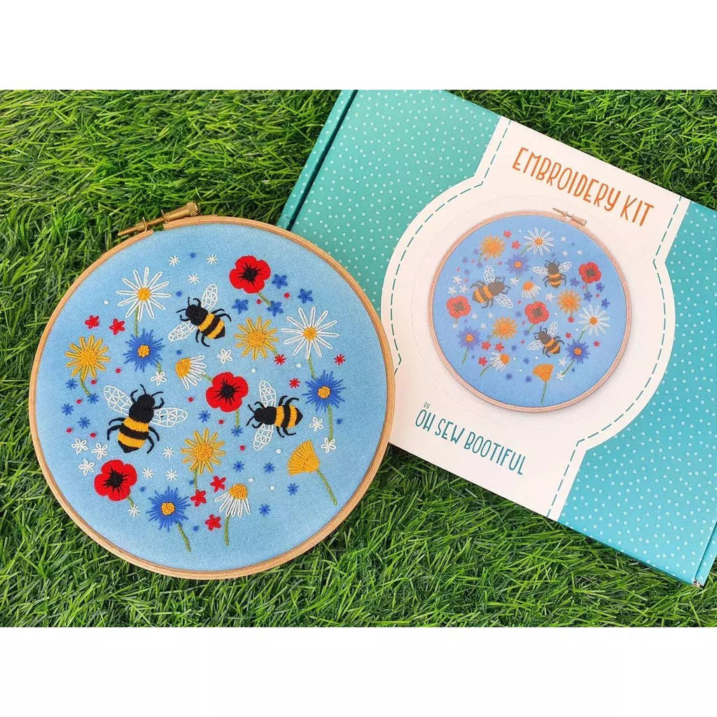 Oh Sew Bootiful Embroidery Kit - Bees and Wildflowers - The Rosy Robin Company
