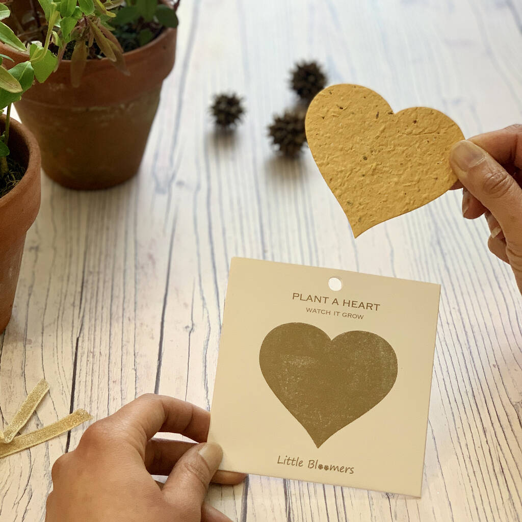 Plantable Seed Paper Card - Gold Heart - The Rosy Robin Company