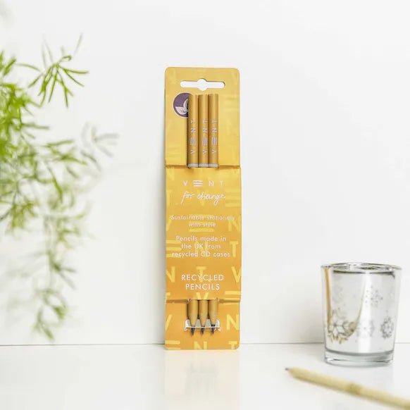 Recycled 3 Pencils - Yellow - The Rosy Robin Company
