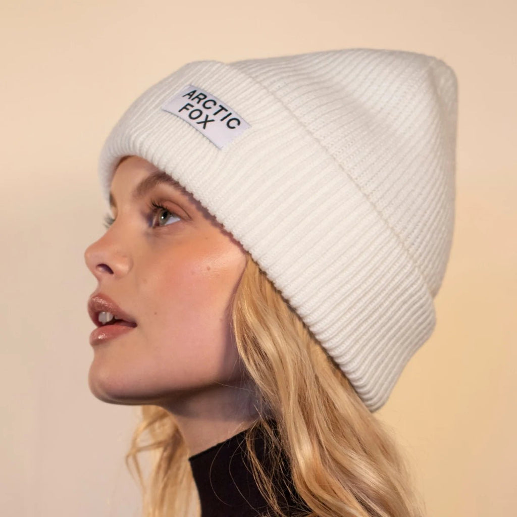 Recycled Bottle Beanie in Winter White - The Rosy Robin Company