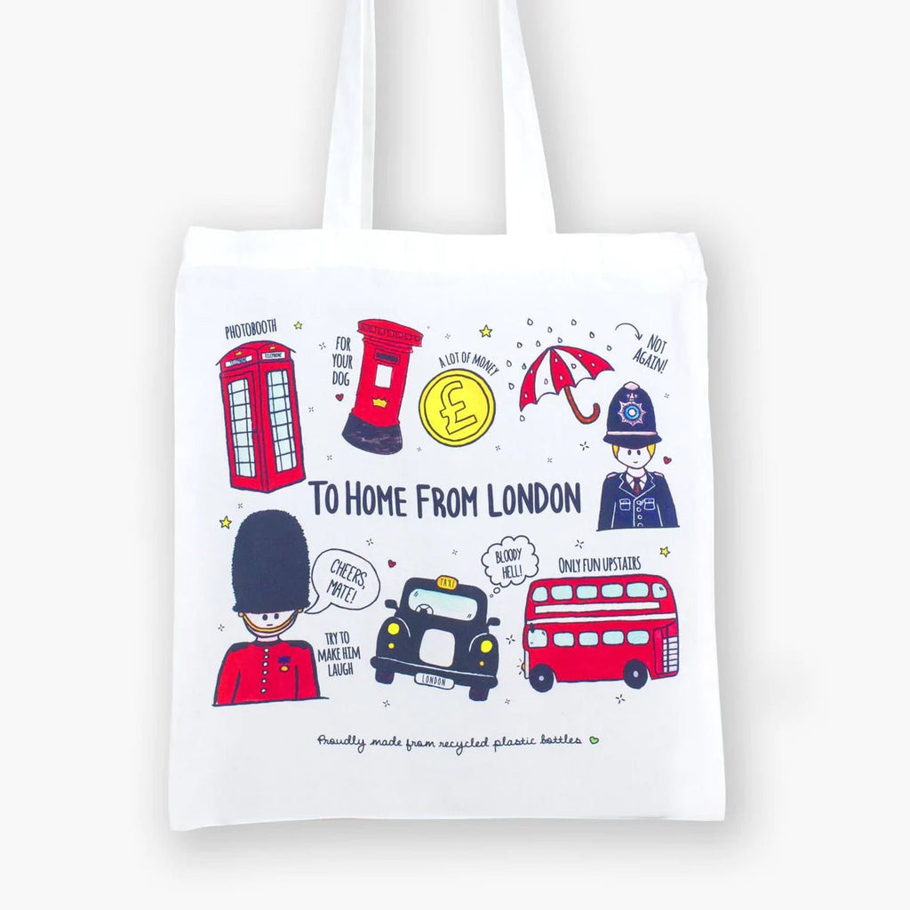 Recycled Eco Tote Bag - British Icons - The Rosy Robin Company