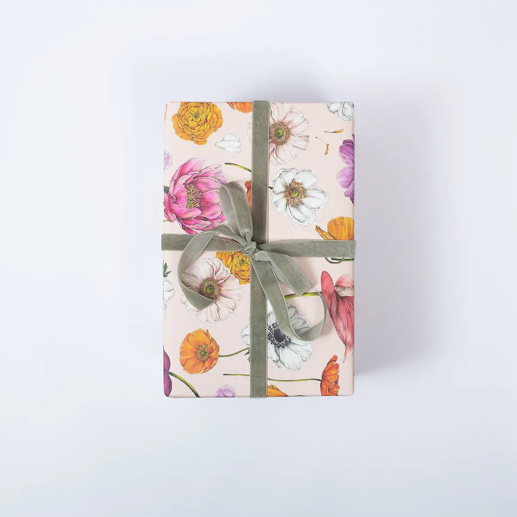 Recycled Gift Wrapping Paper - Floral Brights - The Rosy Robin Company