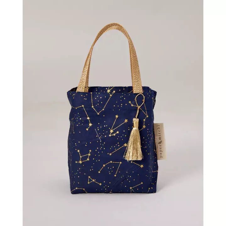 Reusable Fabric Gift Bag 3 Sizes Tote Style Night Sky The