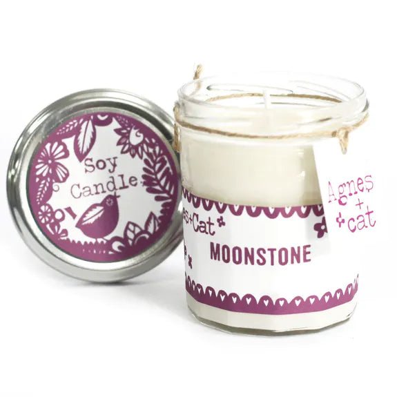 Soy Wax Jam Jar Candle 220ml - Moonstone - The Rosy Robin Company