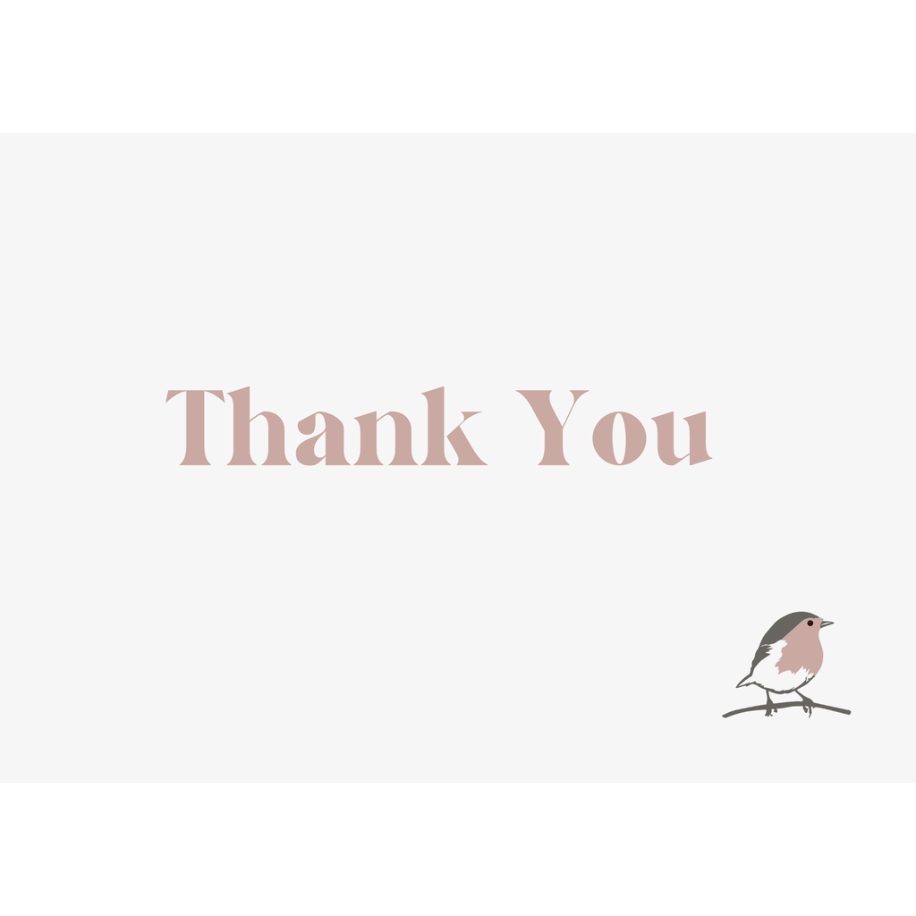 Thank You A6 Postcard - The Rosy Robin Company