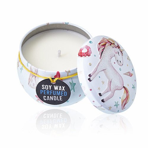 Unicorn Scented Soy Wax Candle in a Tin 120g - The Rosy Robin Company